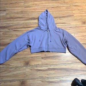 Wild Fable Purple Cropped Zip-Up Hoodie
